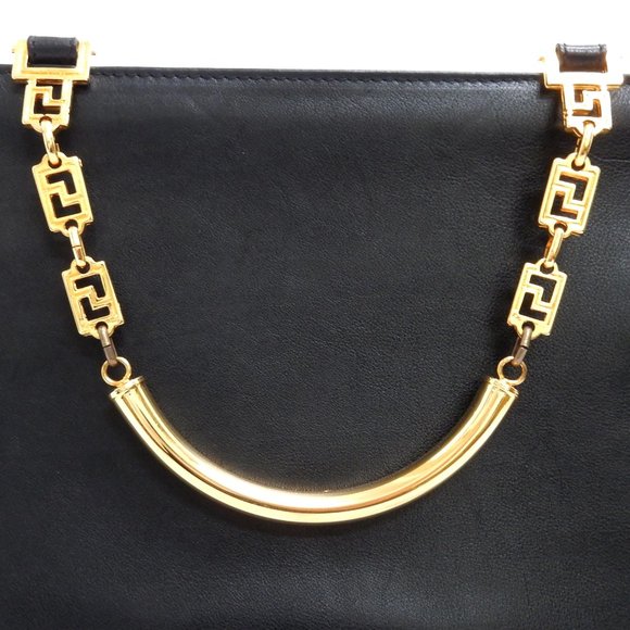 Versace Gold Medusa Leather Hand bag! Stunning! - Picture 3 of 13